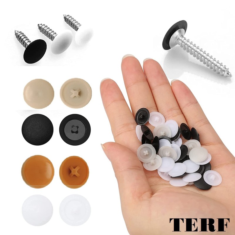 TERF® White Press-Fit Pozi Cover Cap 12mm (1/2 Inch) Diameter