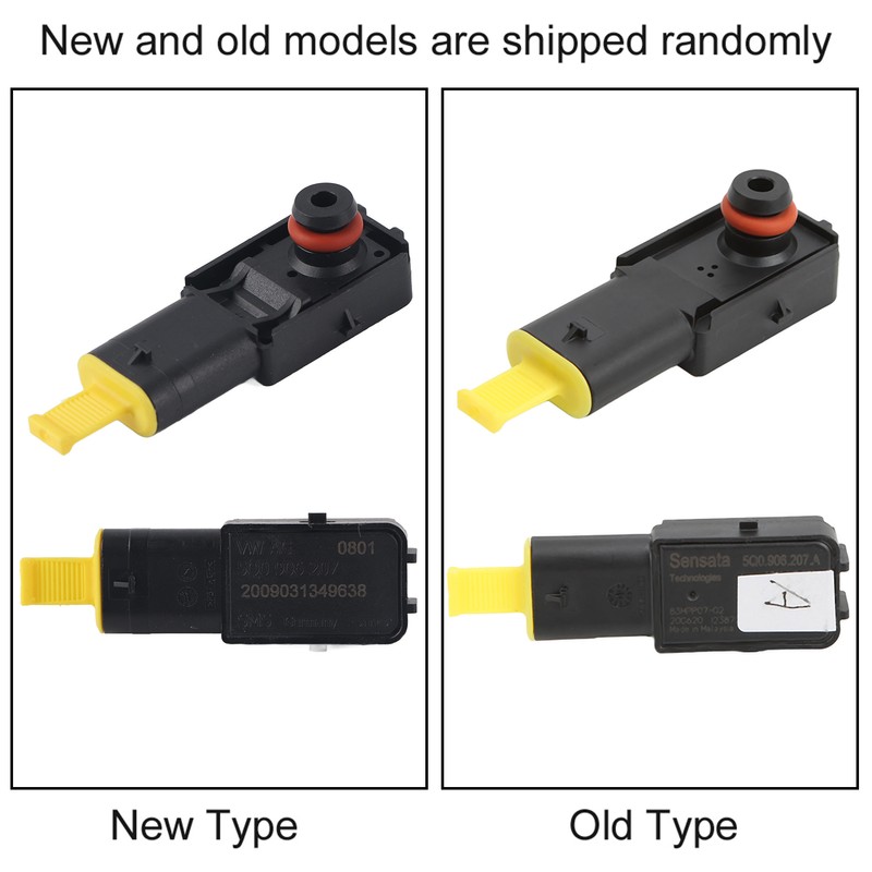 Black Car Brake Booster Pressure Sensor 5Q0 906 207 Replacement