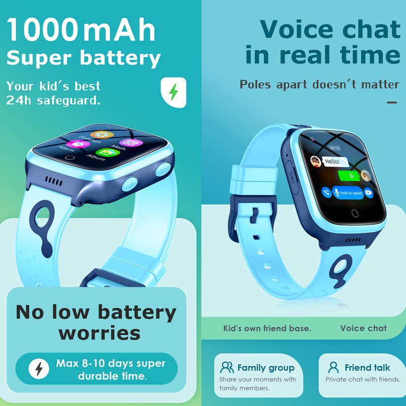 4G Kids Smart Watch Global Positioning System Wi-Fi SOS Waterproof