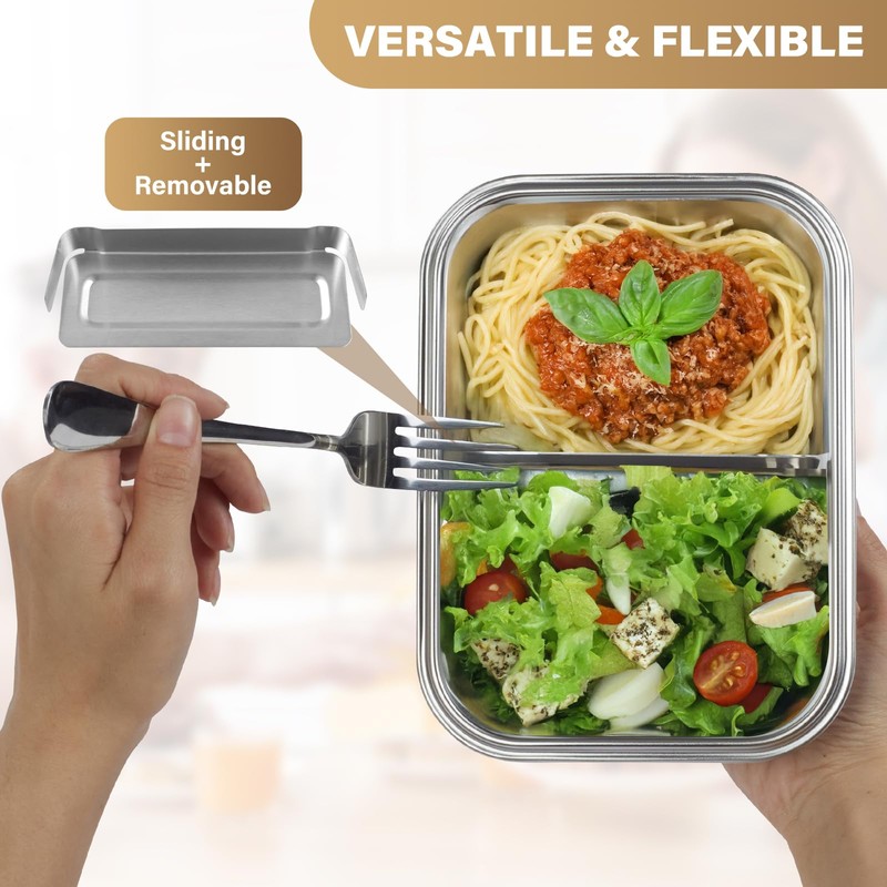 STEELBY Stainless Steel Lunch Box - Leak-Proof Bento Container with
