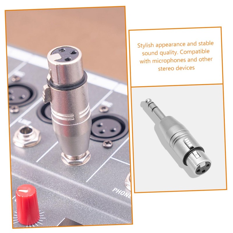KONTONTY 4pcs Metal Headphones Adapter Silver Male to Female Headphone