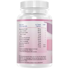 Vihado Liver Complex Plus Milk Thistle Capsules High Dose - 80% Silymarin, Artichokes, Dandelion, Curcuma, Desmodium and Choline for the Liver Cure, 120 Capsules