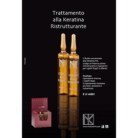 Keratinveredelung Profi, 10 ampoules Liquid Acetate Concentrate Workshop Keratin, Oil Treatment Mineralizzante Reconstruction for Hair (10ml x 10)