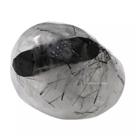 Black Rutilated Quartz Crystal Tumbled Stone Polished Rock DIY Crystal (1 Piece)