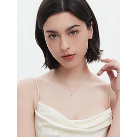 Dainty 925 Sterling Silver Moissanite Cross Necklace for Women, Trendy 0.6 Cttw Moissanite Pendant Diamond Cross Necklaces Jewelry for Womens Girls Perfect Jewelry Gift on Birthday