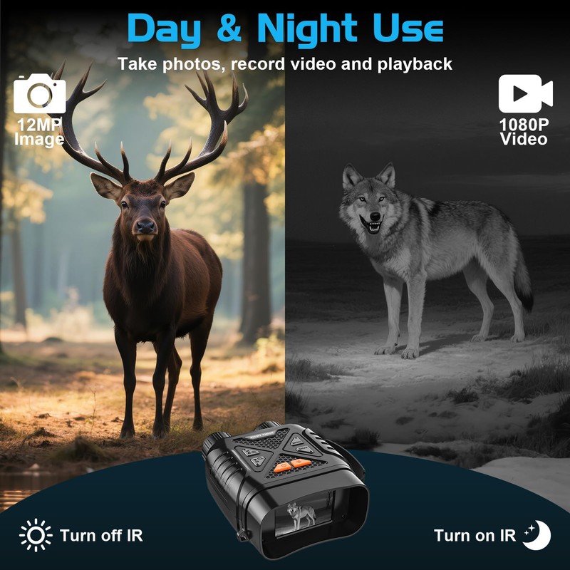 Night Vision Device, 10x Digital Zoom and 7-Level Infrared, 2.8