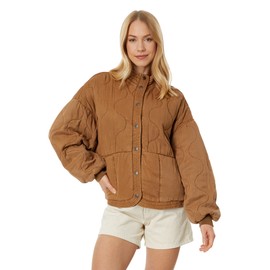 [BLANKNYC] womens Jacket, Everyday Adult Coat Luxury Clothing Tencel Drop Shoulder Quilted Jacket, Chai Tea, X-Small US