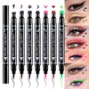 7Pcs Colored Winged Eyeliners Face Stamp Set, Star Flowers Heart