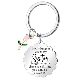 Yaocom Friend Gift Funny Gift for Sister Best Friend Keychain Friendship Keychain for Sisters Women(Sister)