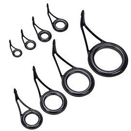 8pcs Single Leg Fishing Rod Guides Replacement, Ceramic Fishing Pole Rod Guide Rings, Casting Fishing Rod Eyes and Guides Rod Eyelet Repair Kit Fishing Rod Repair Kit Fishing Guides Rod Eyelets