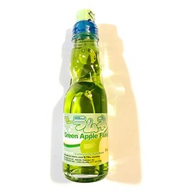 Green Apple Flavor Ramune Carbonated Soft Drink 6.76 Fl Oz(6 Pack)