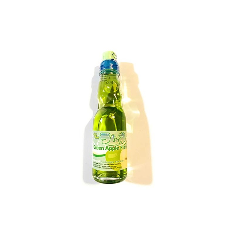 Green Apple Flavor Ramune Carbonated Soft Drink 6.76 Fl Oz(6