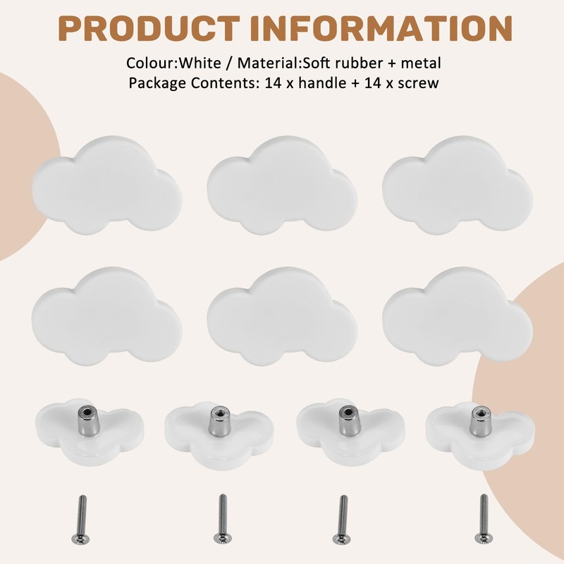 Exogio 14 Pack Furniture Knobs for Kids Bedroom Drawer Handles