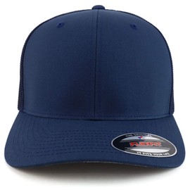 Trendy Apparel Shop Gorra de béisbol Flexfit de Camionero estructurada 2XL, Azul Marino, XX-Large