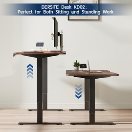 DERSITE Standing Desk Frame Electric Adjustable Legs, Stand up Desk Frame Workstation Desk Base, 3 Memory Height Settings