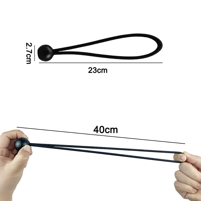 BluVast Rubber Tensioner with Ball 25 Pieces 23 cm Black