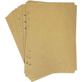 Aomiduo Refillable A5 Paper Lined, Refill Paper 100 Sheets 6 Holes Refill Inserts Kraft Paper for A5 Notebook, Diary for Agendas Planner Diaries Daily Diary Sketching Painting