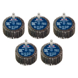 Sealey Ø50 x 25mm Abrasive Flap Wheel Ø6mm Shaft 80Grit - Pack of 5 FW5025805
