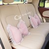 Holotioee Cute Bow Pillow,Lace and Lace Bow Pillow,Car Backrest Cushion,Sofa