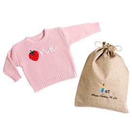 Bemawe First Birthday Outfit Girl Sweet One Birthday Outfit 1st Strawberry Dress Girl Shortcake Baby Clothes AU-One-PinkCaomei