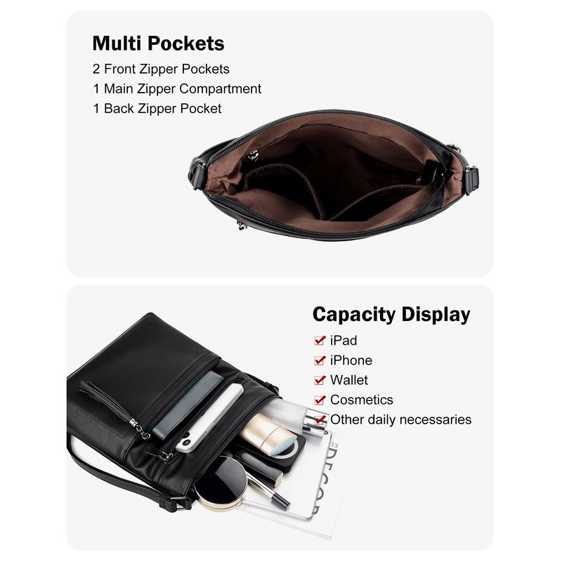 MASINTOR Crossbody Purses for Women, Multi Pocket Casual Crossbody Bag,