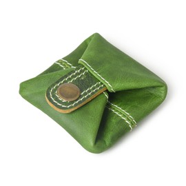 Leather Coin Pouch Change Holder Mini Pocket Wallet for Men (Green, Pack of 1)