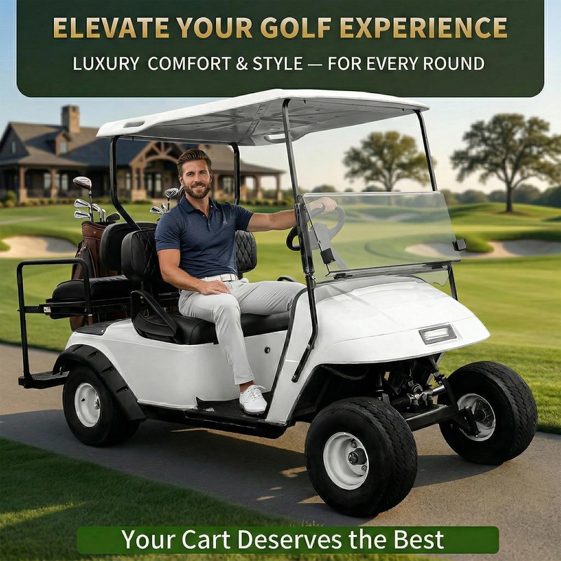 SugarFox 4PCS Golf Cart Seat Covers - Staple-Free Easy Install