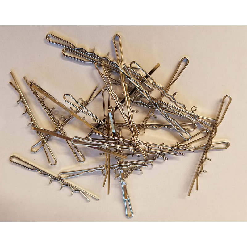 2" Silver Nickel Craft Hair Bobby Pins with 3 Loops