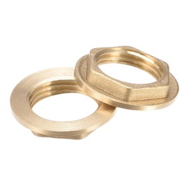 TA-VIGOR 2Pcs G1/2 Flange Lock Nuts, Brass Female Thread Hex Lock Nut Pipe Fitting with Flange for Plumbing Fixed