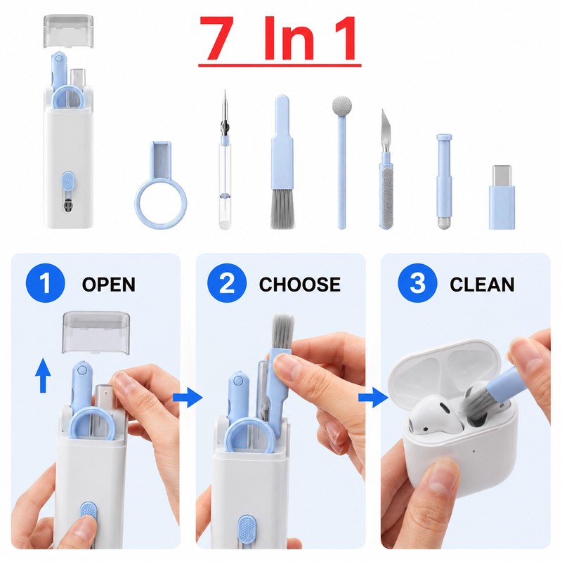 7-in-1 Electronic Cleaning Kit for Laptop & Devices – Multifunctional