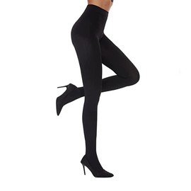 Fleece Lined Tights Women Leggings,Thermal Pantyhose Fake Translucent Tights, Opaque High Waisted Winter Warm Sheer Tight (Black 220g)