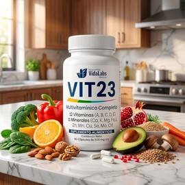 VIT 23 Multivitamínico Completo Nutrientes Vidalabs México con 23 Nutrientes | Vitaminas A, B, C, D, E y Minerales Esenciales