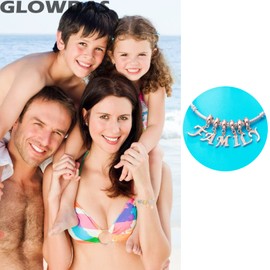 GLOWDAS Rose Gold Letter Charms Initial A-Z Alphabet Beads, 925 Sterling Silver Dangle CZ Birthstone Pendant, Mother's Day Birthday Gifts for European Charm Bracelet, Sterling Silver Rose Gold Cubic