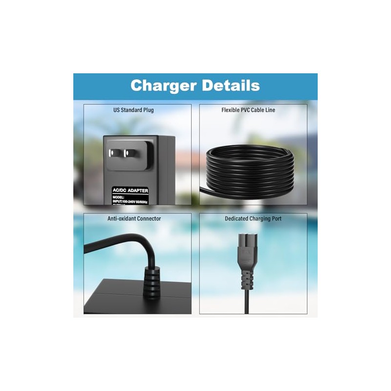 25.2V Charger for Wybot C1 Robotic Pool Vacuum Cleaner