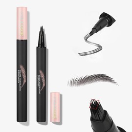 Microblading Eyebrow Pencil, Anglicolor Natural Shaping Outlining Filling Eyebrow Pen for Women, Easy to Color| Quick Drying| Long-Lasting Brow Pen Create Natural Hair-Like Brows (04# BLACK)