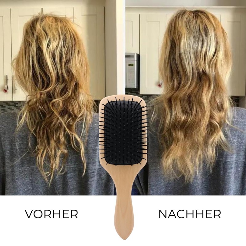 Kerargan - Large natural bamboo brush - Detangles and reduces