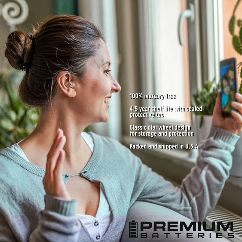 Premium Batteries Size 10 1.45V Hearing Aid Battery Yellow Tab