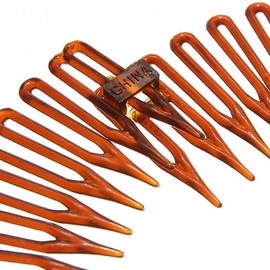 Brown Plastic Stretch Sport Hair Band Full Circle Flexible Comb Teeth Headband Clip