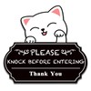 Please Knock Sign for Door, UV Resistant Self Adhesive Vinyl