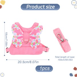 Baby Reins Reins Walking Harness Butterfly Wings Toddler Walking Harness Baby Toddler Walking Harness Walking Reins for Toddlers Girls and Boys Toddler Reins for Walking 1-3 Years，baby walking harness