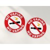 2 x 10cm No Vaping Sign Vinyl Stickers - Warning