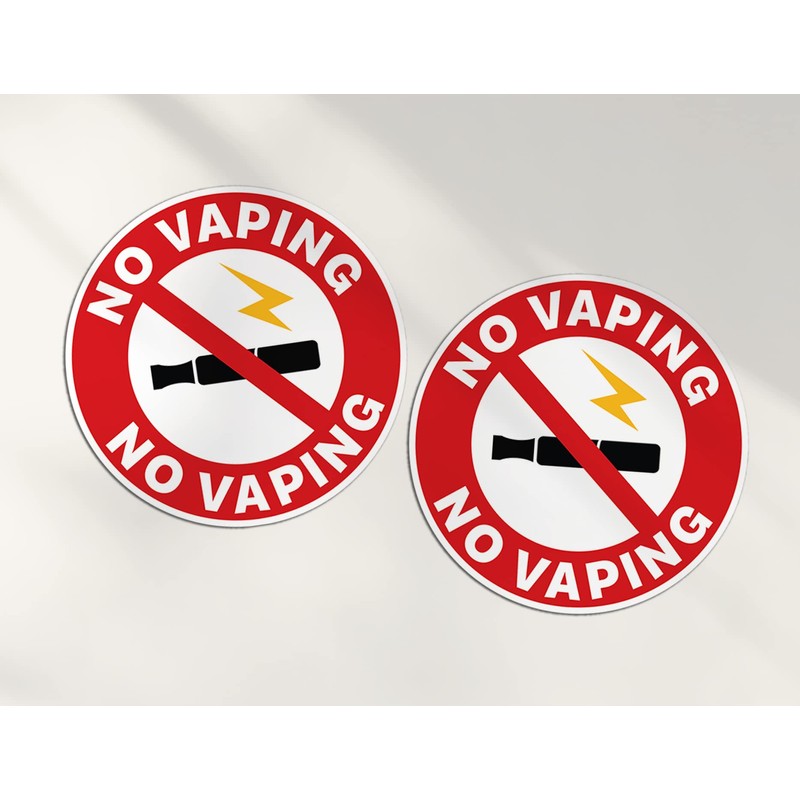 2 x 10cm No Vaping Sign Vinyl Stickers - Warning