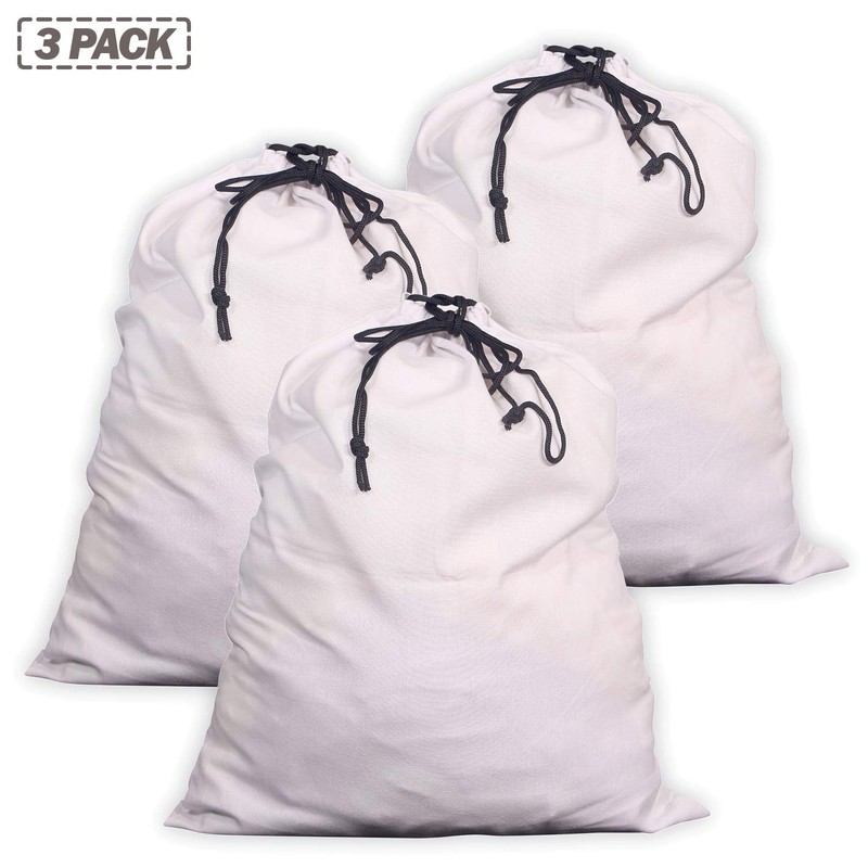 3 Pack Cotton Breathable Drawstring Dust Covers Large Cloth Storage