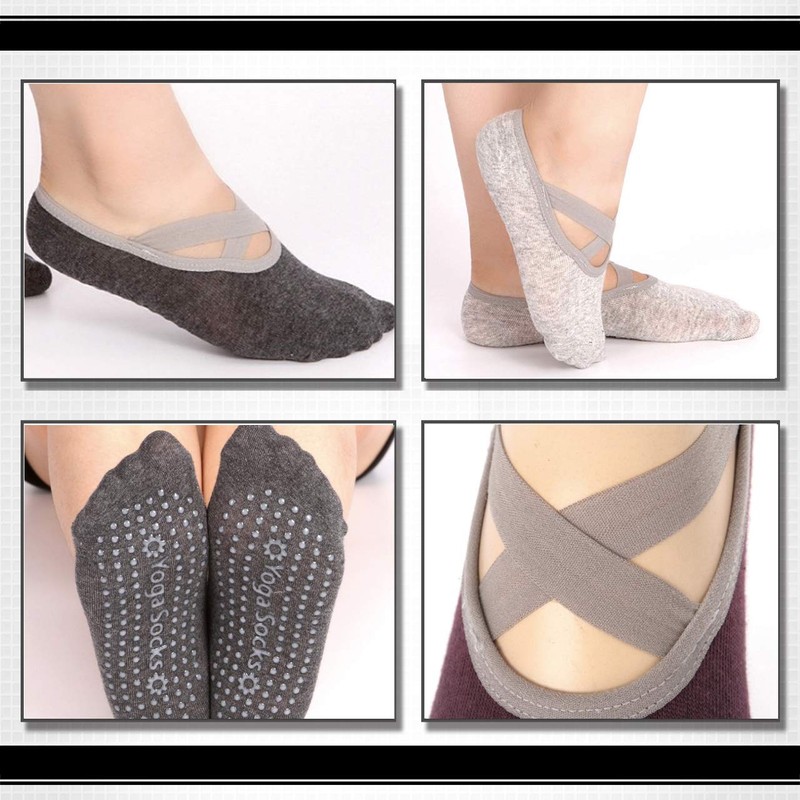 WHITE FANG SC046 Women's Socks, Short, Anti-Slip, Yoga, Ballet, Training,