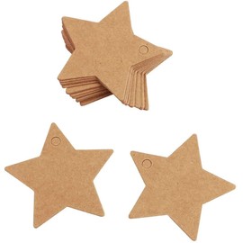 Kraft Paper Tag, 50pcs Star Gift Kraft Tags for Wedding Favour Cards, DIY Tag, Gift Labels, Price Label (Star Tag-50Pcs)