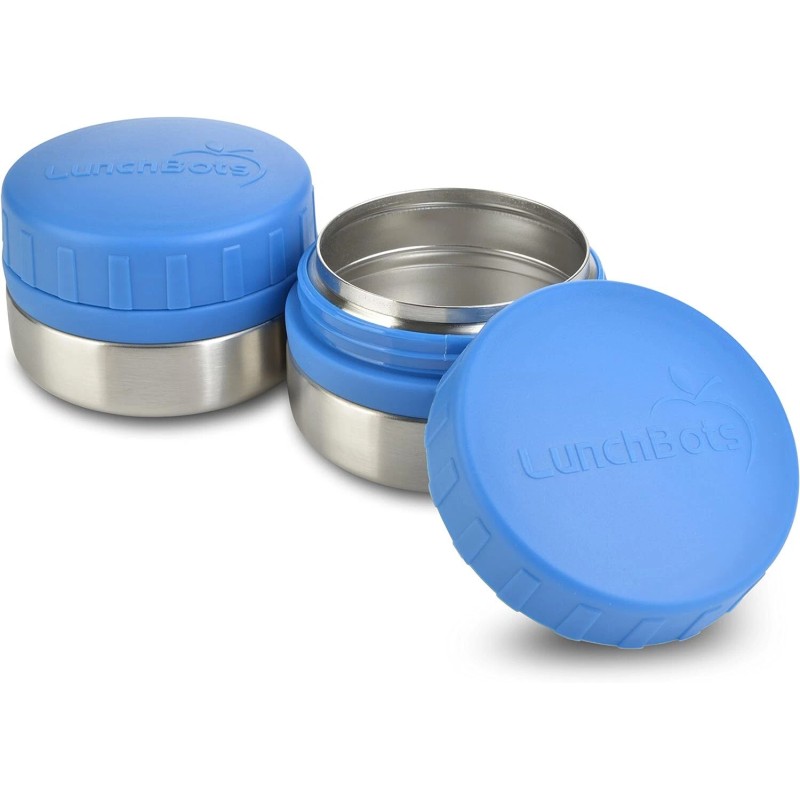 LunchBots 4oz Rounds Leak Proof Stainless Steel Container Jar (2PK)