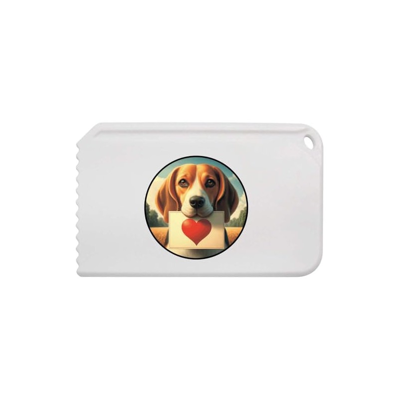 Azeeda 'Beagle Love Note' Plastic Ice Scraper (IC00042347)