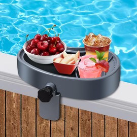 Larger Surface Adjustable Hot Tub Tray, 15.8" × 7.9" Hot Tub Cup Holder with Two Drink Holders, Floor Standing Bathtubs Tray with Wall Thickness of 2.38"- 4.92", Non-Slip Drainage Bathtub Storage