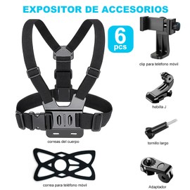 Soporte de Correa de Pecho del Teléfono para Cámara Gopro,Soporte Ajustable de Correa para el Pecho del Teléfono,Compatible con Todas Las Cámaras Deportiva, Accesorios Grabación de Vídeo para Teléfono