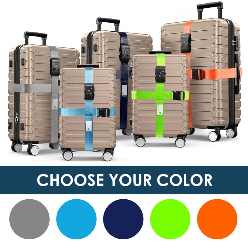 Travel Belt for Luggage, TSA Approved Luggage Straps, 3-Dial Combination
